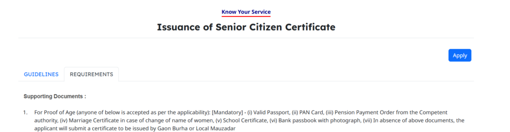 Senior Citizen Card Assam 2025